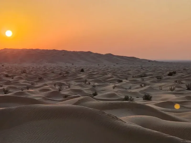 Dune del deserto Rub' al-Khali al tramonto